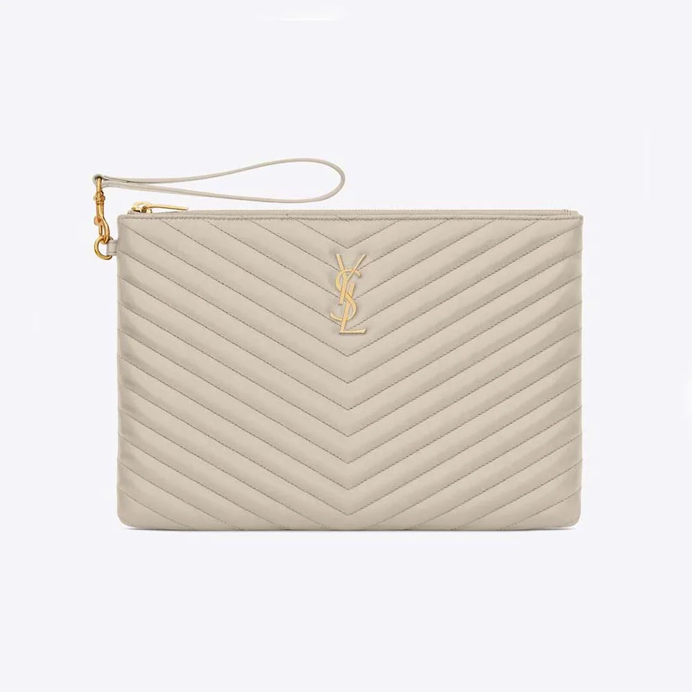 Saint Laurent YSL Cassandre Matelassé Tablet Pouch in Quilted Leather for Women Saint Laurent YSL Cassandre Matelassé Tablet Pouch in Quilted Leather for Women