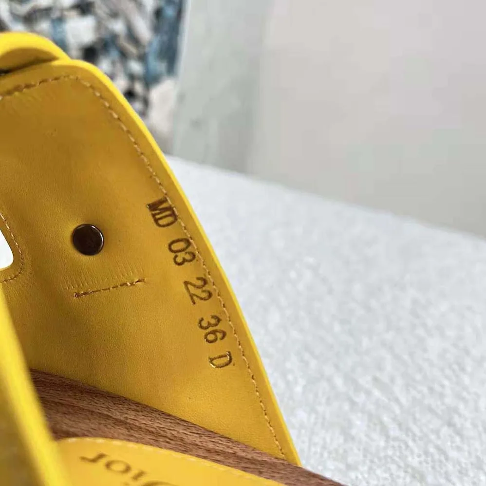 Dior Diorquake Strap Sandal Yellow Calfskin for Women Dior Diorquake Strap Sandal Yellow Calfskin for Women
