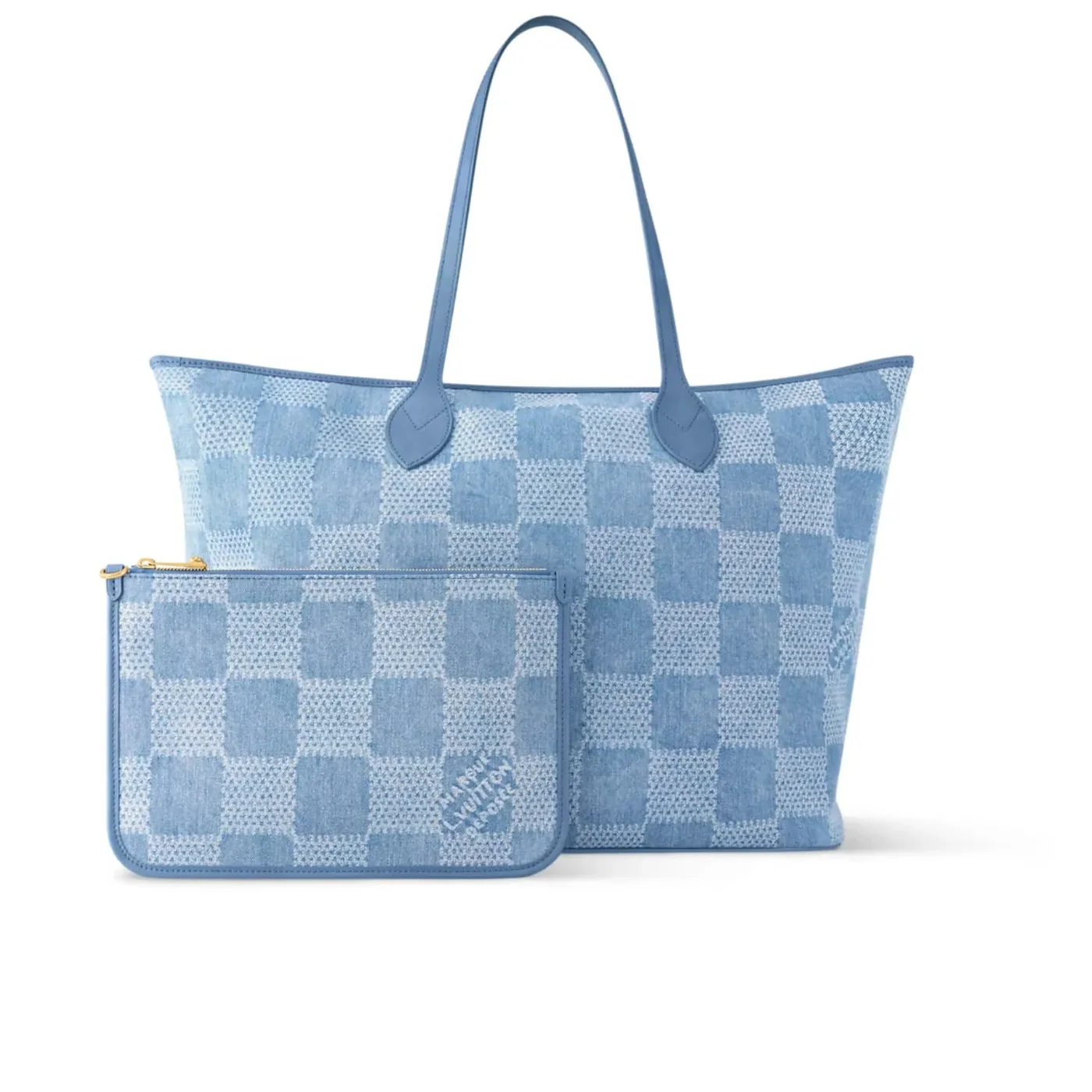 Louis Vuitton Nevereverfull Bag Denim Blue /
