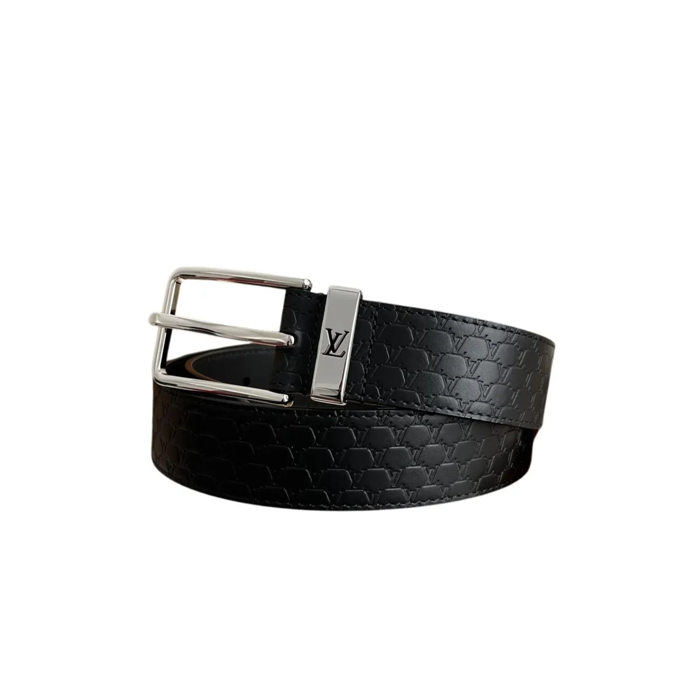 Louis Vuitton Initiales Reversible Belt Black LV Blason Embossed Louis Vuitton Initiales Reversible Belt Black LV Blason Embossed