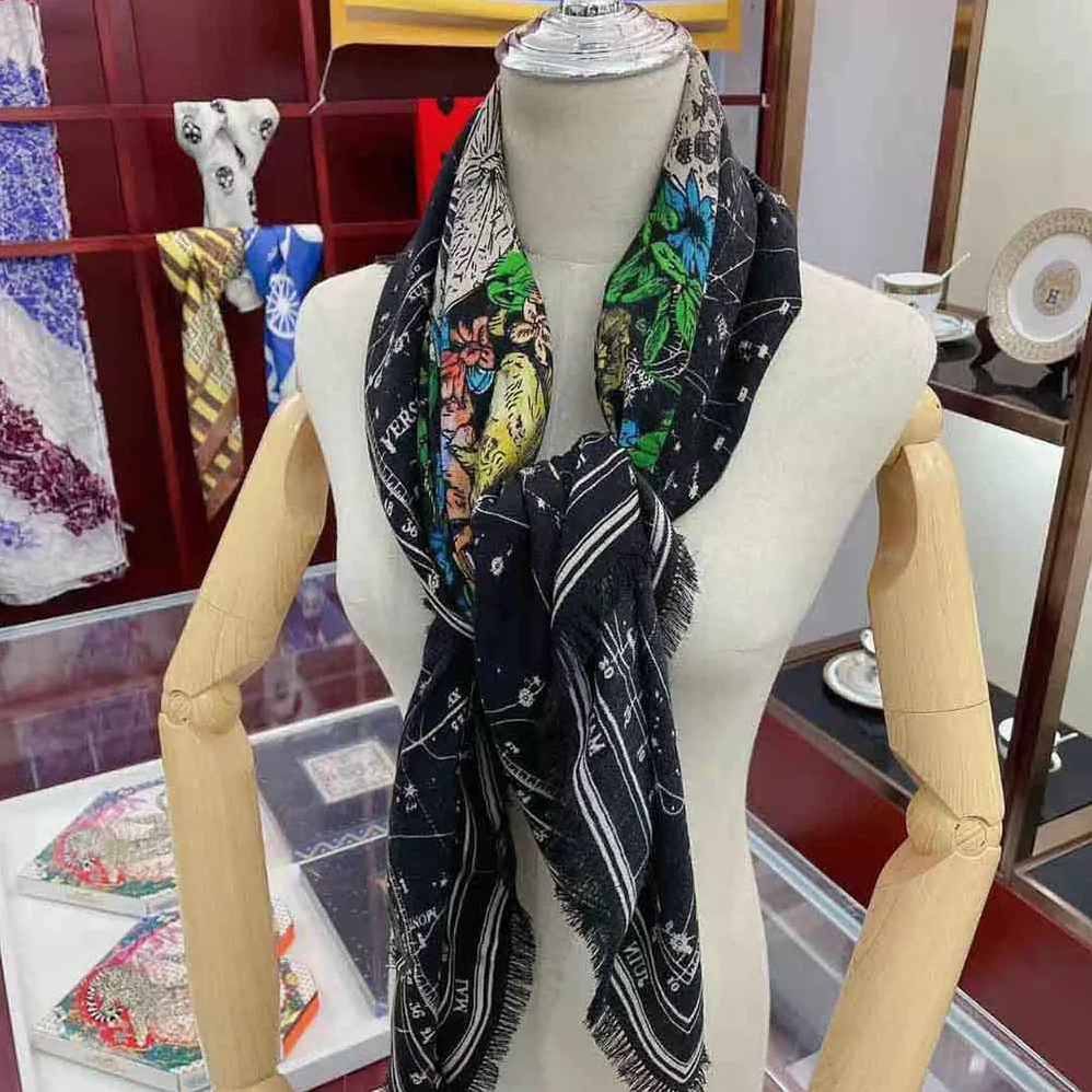 Dior Zodiac Square Scarf Navy Black Silk Twill for Women Dior Zodiac Square Scarf Navy Black Silk Twill for Women