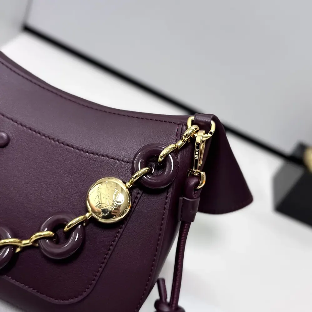 Loewe Medium Ola Bag in Smooth Calfskin for Women in Dark Burgundy Loewe Medium Ola Bag in Smooth Calfskin for Women in Dark Burgundy