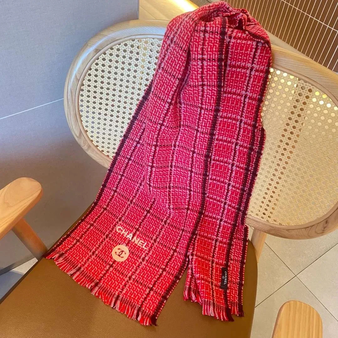 Chanel Classic Little Fragrance Pattern Scarf Red