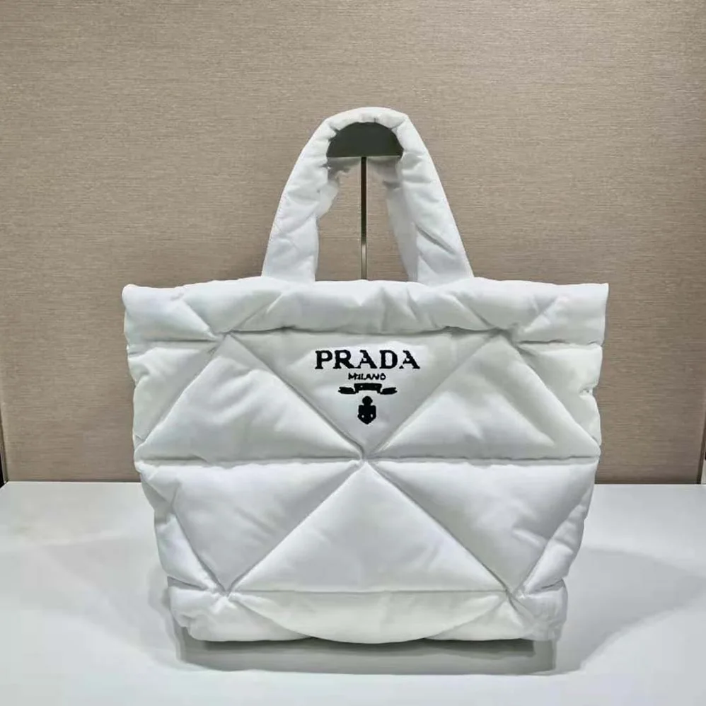 Prada Padded Re-Nylon Tote Bag for Women in White