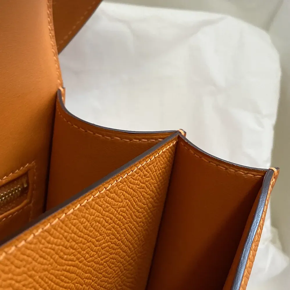 Hermes Constance 24 Bag Epsom Leather for Women in Orange/Gold