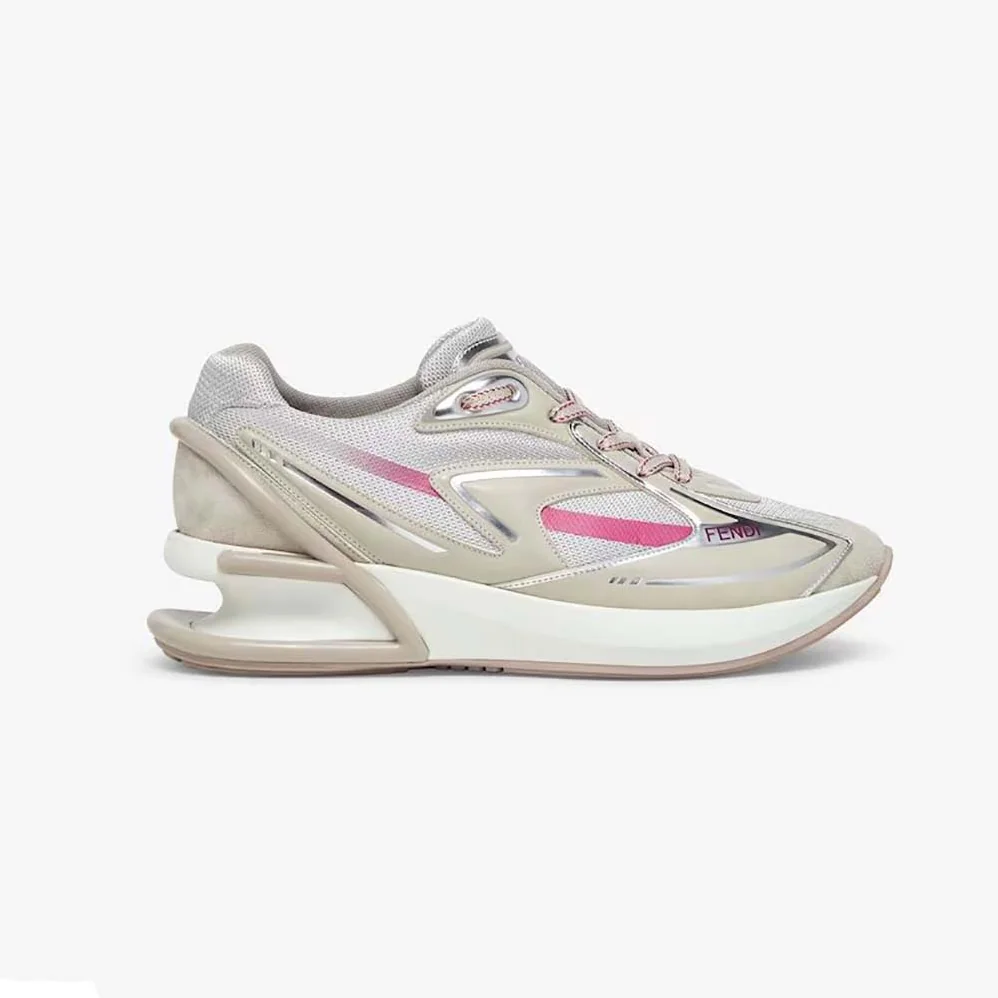 Fendi First 1 Beige Fabric Running Shoes for Women Fendi First 1 Beige Fabric Running Shoes for Women