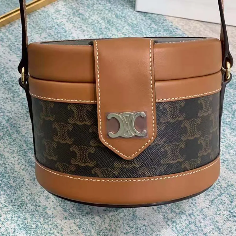 Celine Medium Tambour Bag in Triomphe Canvas for Women