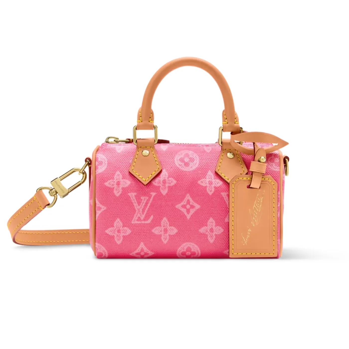 Louis Vuitton Nano Speedy Top Handle Bag / Origine Rose Ruban Gold Hardware