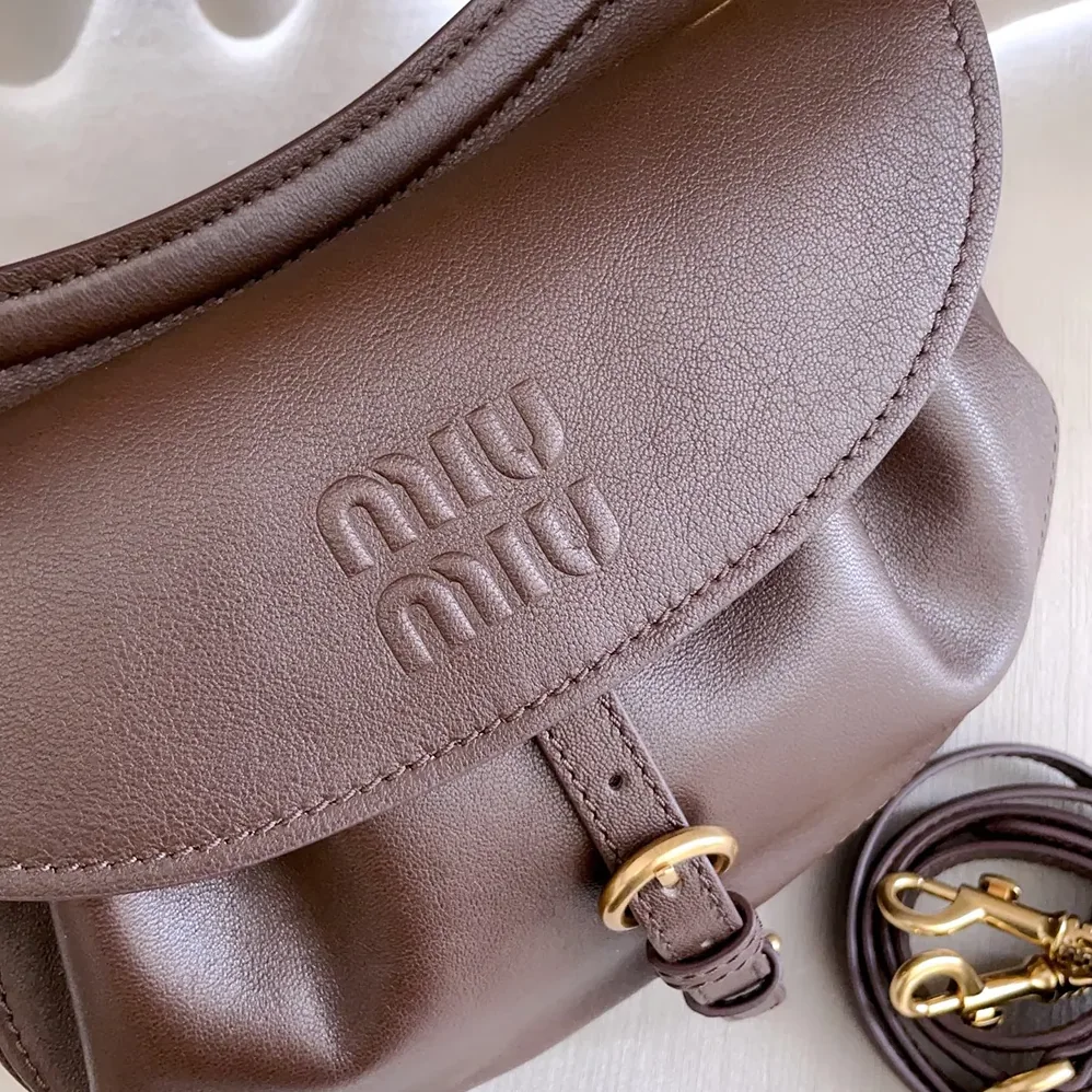 Miu Miu Rendez-Vous Nappa Leather Bag Briarwood for Women