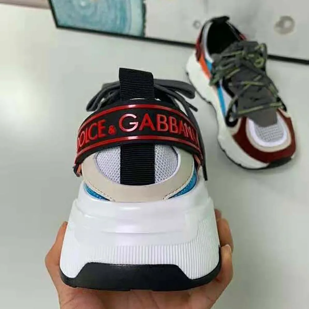 Dolce Gabbana D&G Stretch Mesh Daymaster Sneakers with Multi-Color Details and Double Laces for Men Dolce Gabbana D&G Stretch Mesh Daymaster Sneakers with Multi-Color Details and Double Laces for Men