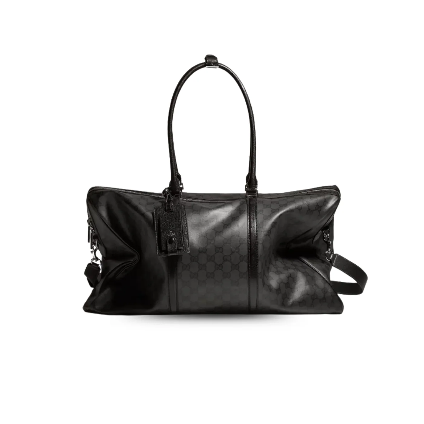 Gucci Essence Classic Large Duffle Bag in Black Silver Hardware