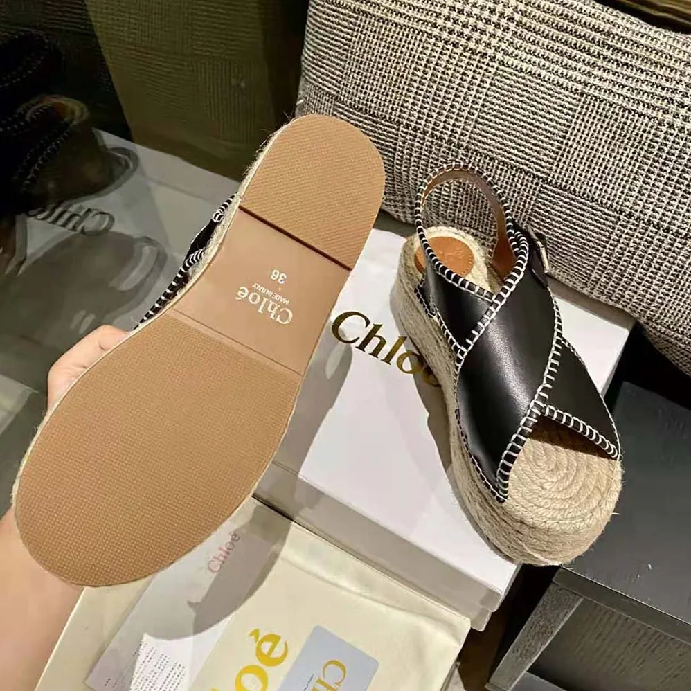 Chloe Lucinda Platform Espadrille in 6cm Heel Height for Women in Black Chloe Lucinda Platform Espadrille in 6cm Heel Height for Women in Black