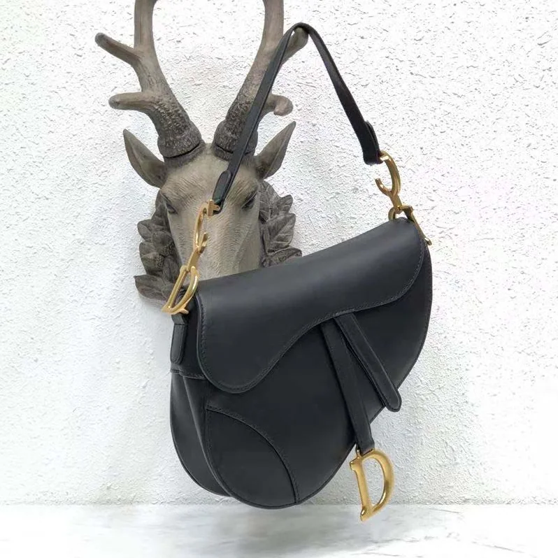 Dior Mini Saddle Bag in Black Calfskin for Women