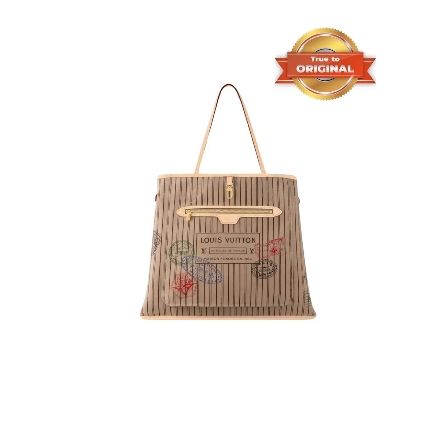 Louis Vuitton Neverfull Bandouliere Inside Out GM Tote Bag Beige Gold Hardware Louis Vuitton Neverfull Bandouliere Inside Out GM Tote Bag Beige Gold Hardware