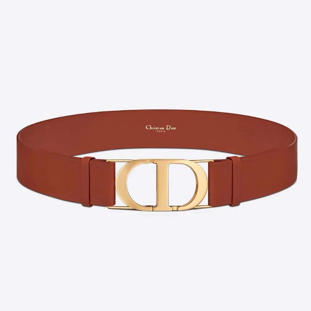 Dior 30 Montaigne Belt Dark Tan Smooth Calfskin, 40 MM for Women