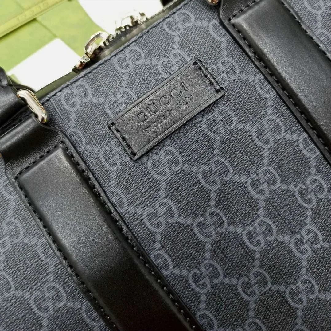 Gucci Black Briefcase GG Grey /
