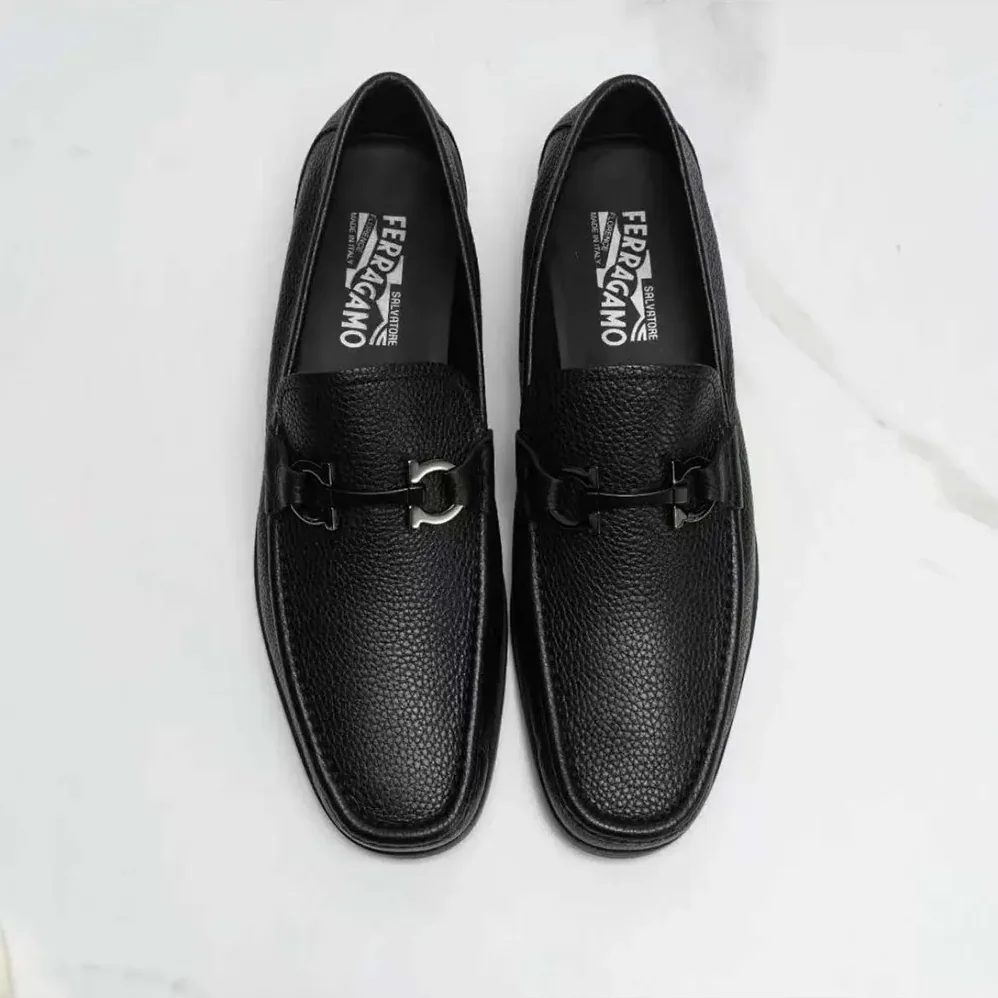 Salvatore Ferragamo Moccasin with Gancini Ornament for Men Salvatore Ferragamo Moccasin with Gancini Ornament for Men