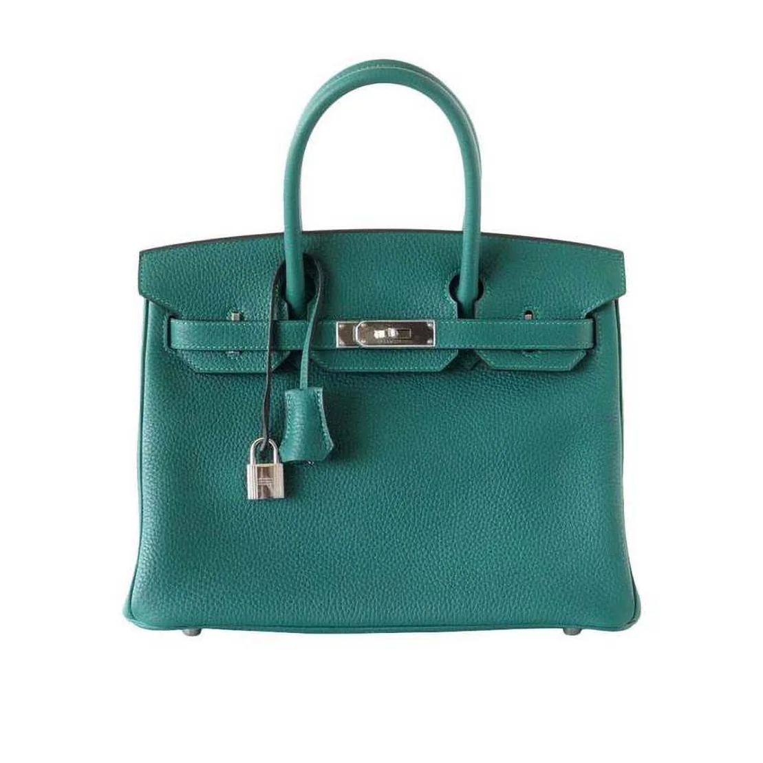 Hermes Birkin 25 Bag in Togo Leather with Silver Hardware in Green Hermes Birkin 25 Bag in Togo Leather with Silver Hardware in Green