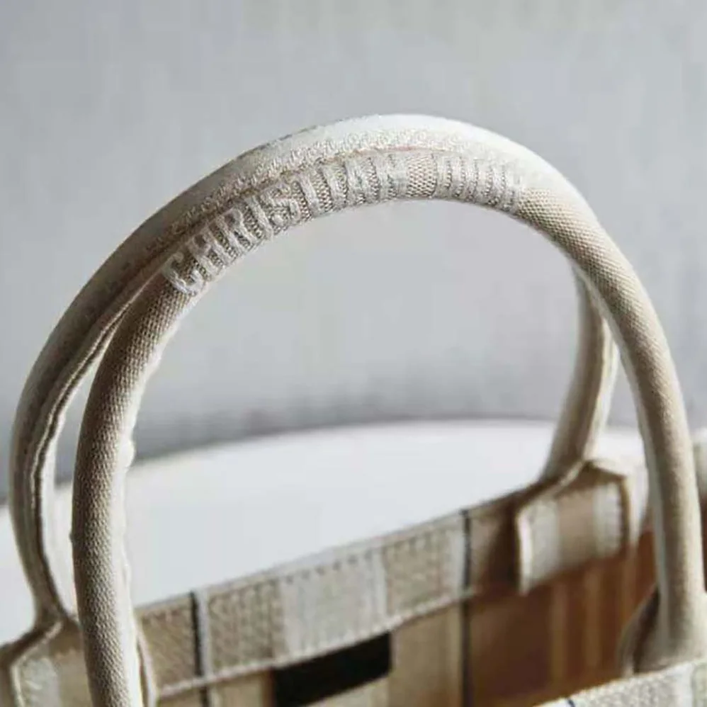 Dior Dior Book Tote Beige Stripes Embroidery for Women Dior Dior Book Tote Beige Stripes Embroidery for Women