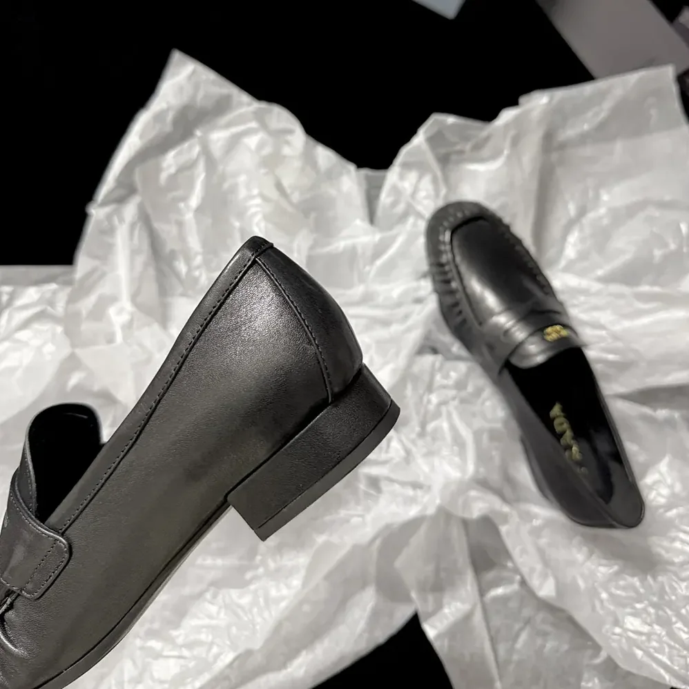 Prada Leather Loafers for Women in Black