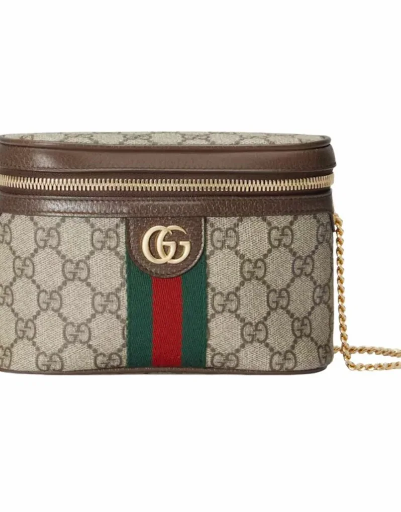 Gucci Ophidia Belt Bag With Web Beige/Ebony Soft GG Supreme Canvas /