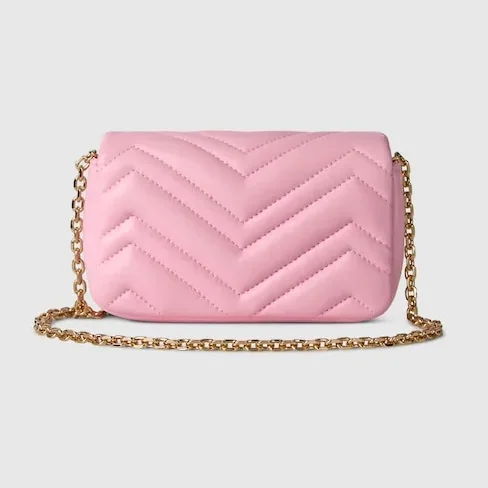 Gucci Marmont Mini Shoulder Bag in Light Pink Gold Hardware