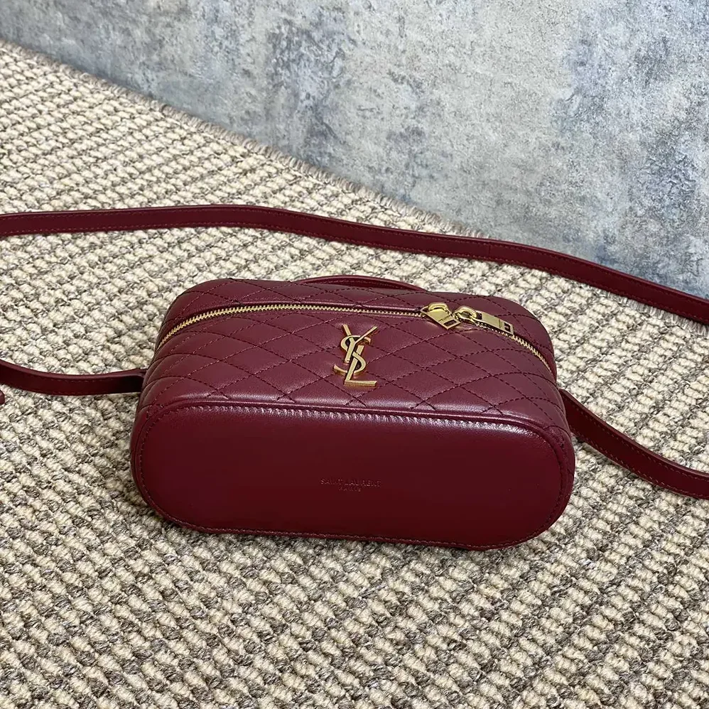 Saint Laurent YSL Gaby Vanity Bag In Lambskin for Women in Maroon