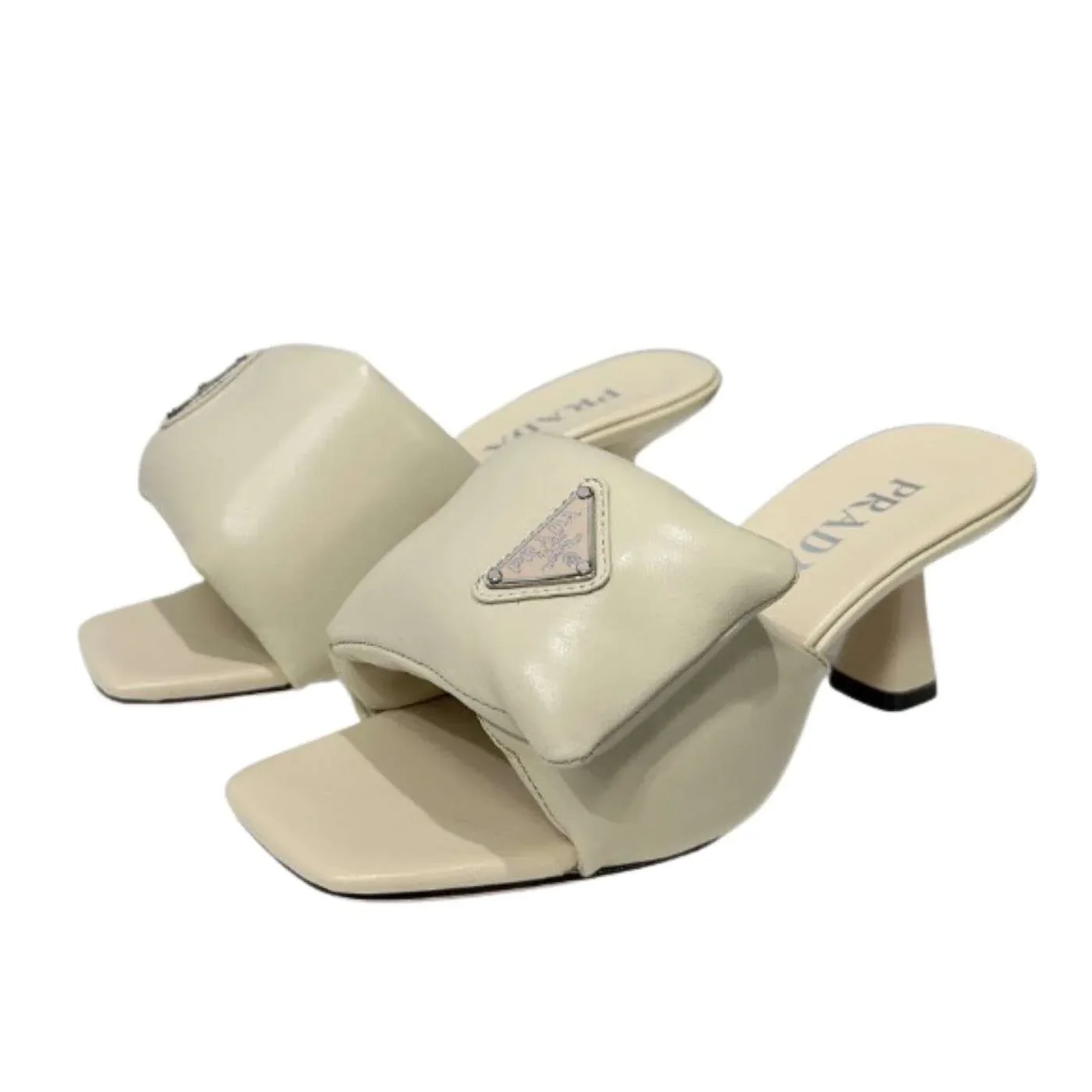 Prada Soft Padded Nappa Sandals Cream Prada Soft Padded Nappa Sandals Cream