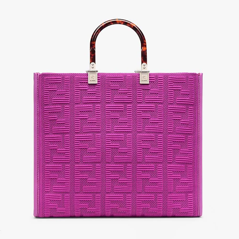 Fendi Sunshine Medium FF Fabric Shopper for Women in Purple Fendi Sunshine Medium FF Fabric Shopper for Women in Purple