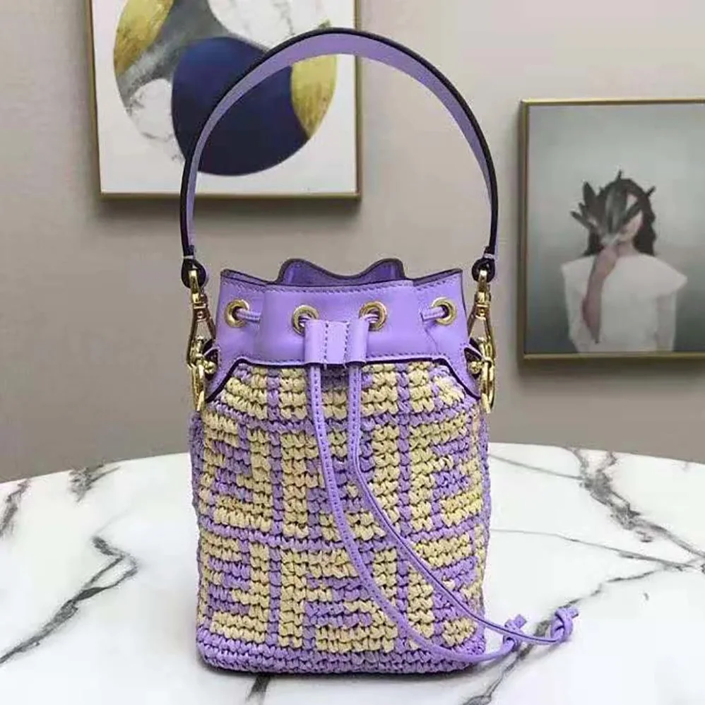 Fendi Mon Tresor Raffia Mini-Bag for Women in Purple