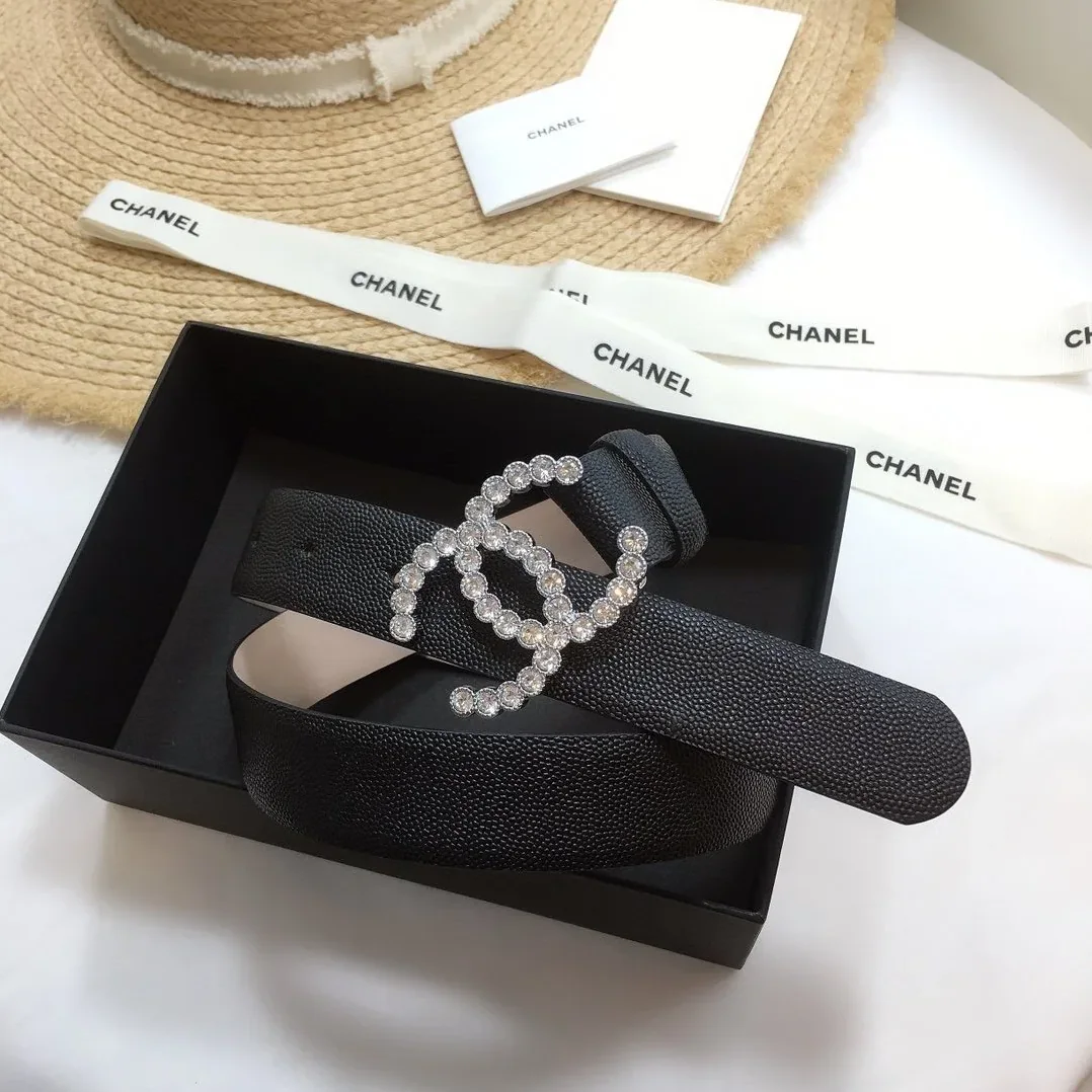 Chanel Belt With Beaded Buckle Black With Silver Hardware for Women Chanel Belt With Beaded Buckle Black With Silver Hardware for Women