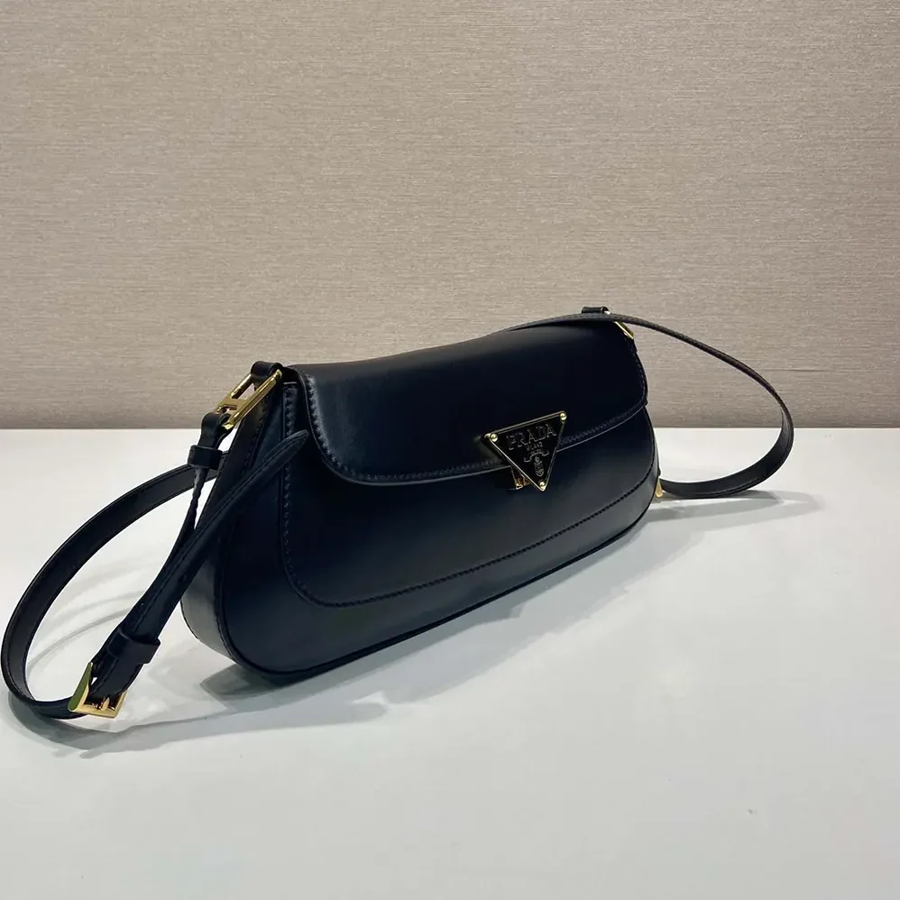 Prada Leather Shoulder Bag for Women in Black