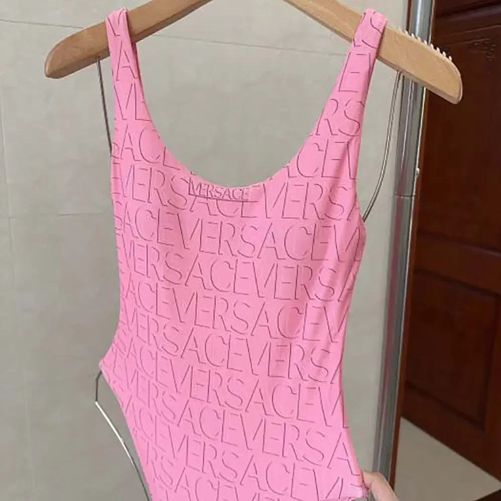 Versace Allover One-piece Swimsuit for Women in Pink Versace Allover One-piece Swimsuit for Women in Pink