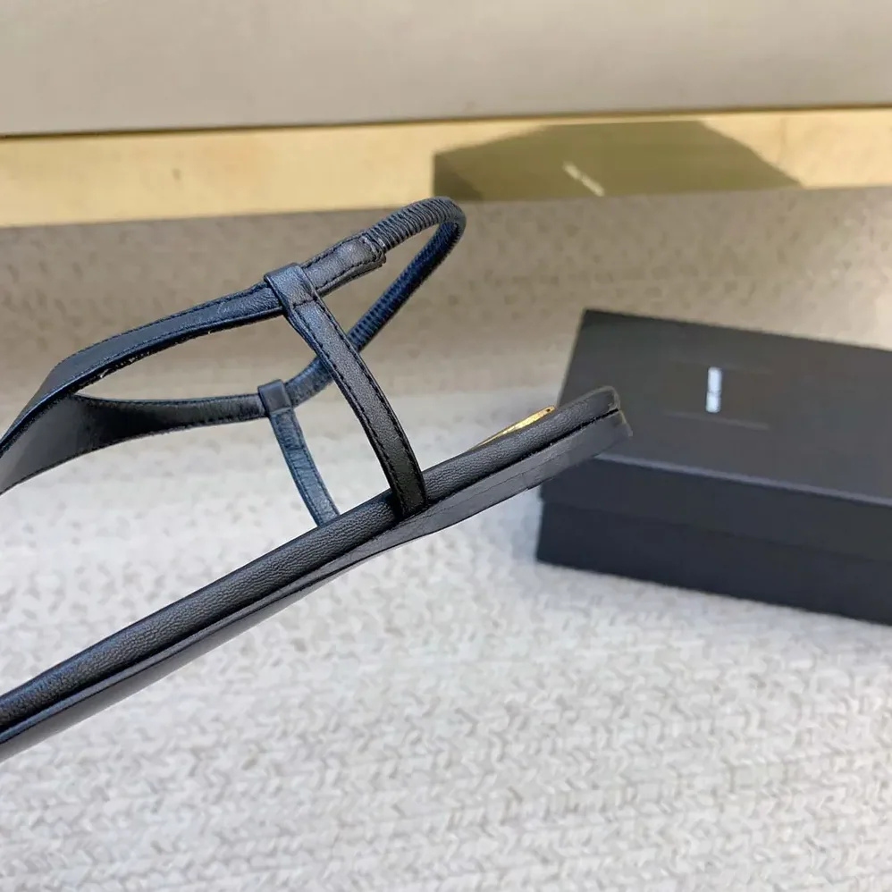 Saint Laurent YSL Cassandra Sandals in Smooth Leather for Women