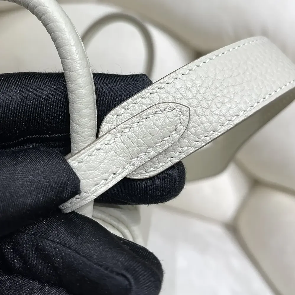 Hermes Lindy Mini 19 in Clemence Leather for Women in White/Silver
