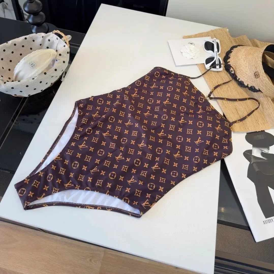 Louis Vuitton Monogram One in Piece Swimsuit Brown Monogram