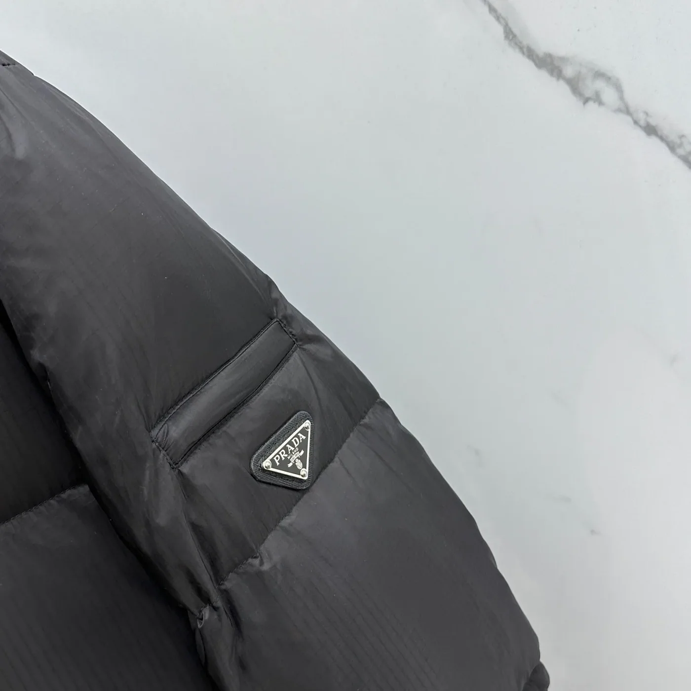 Prada ReNylon Hooded Down Puffer Jacket Black Prada ReNylon Hooded Down Puffer Jacket Black