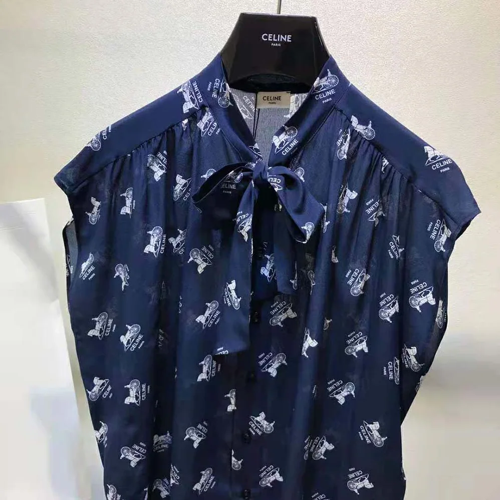 Celine Lavalliere Blouse in Crepe DE Chine for Women Celine Lavalliere Blouse in Crepe DE Chine for Women