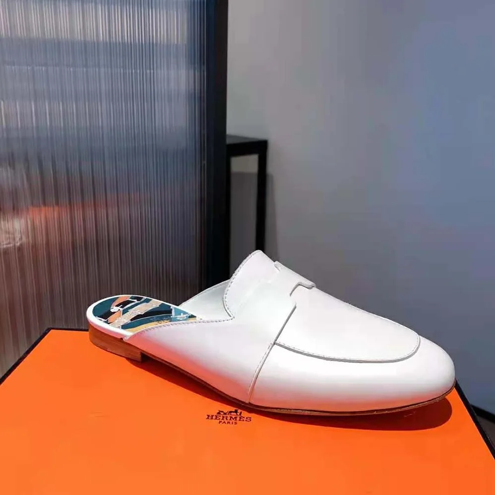 Hermes Catena Mule Mule in Supple Goatskin for Women in White Hermes Catena Mule Mule in Supple Goatskin for Women in White