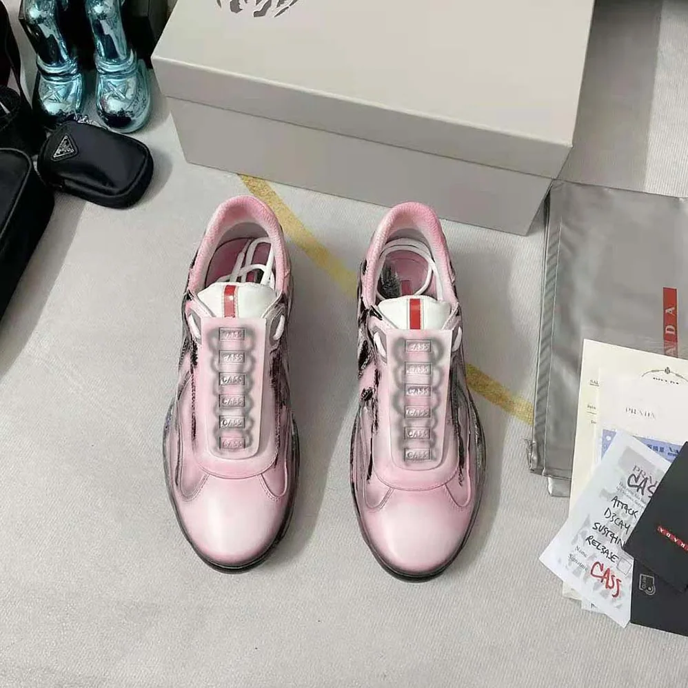 Prada Cass x Prada Americas Cup D3cay Sneakers for Unisex in Pink Prada Cass x Prada Americas Cup D3cay Sneakers for Unisex in Pink