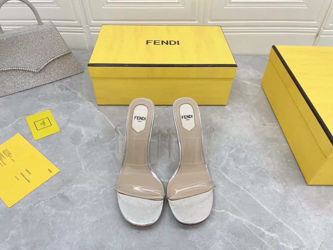Fendi First White Transparent High in Heeled Sandals Fendi First White Transparent High in Heeled Sandals