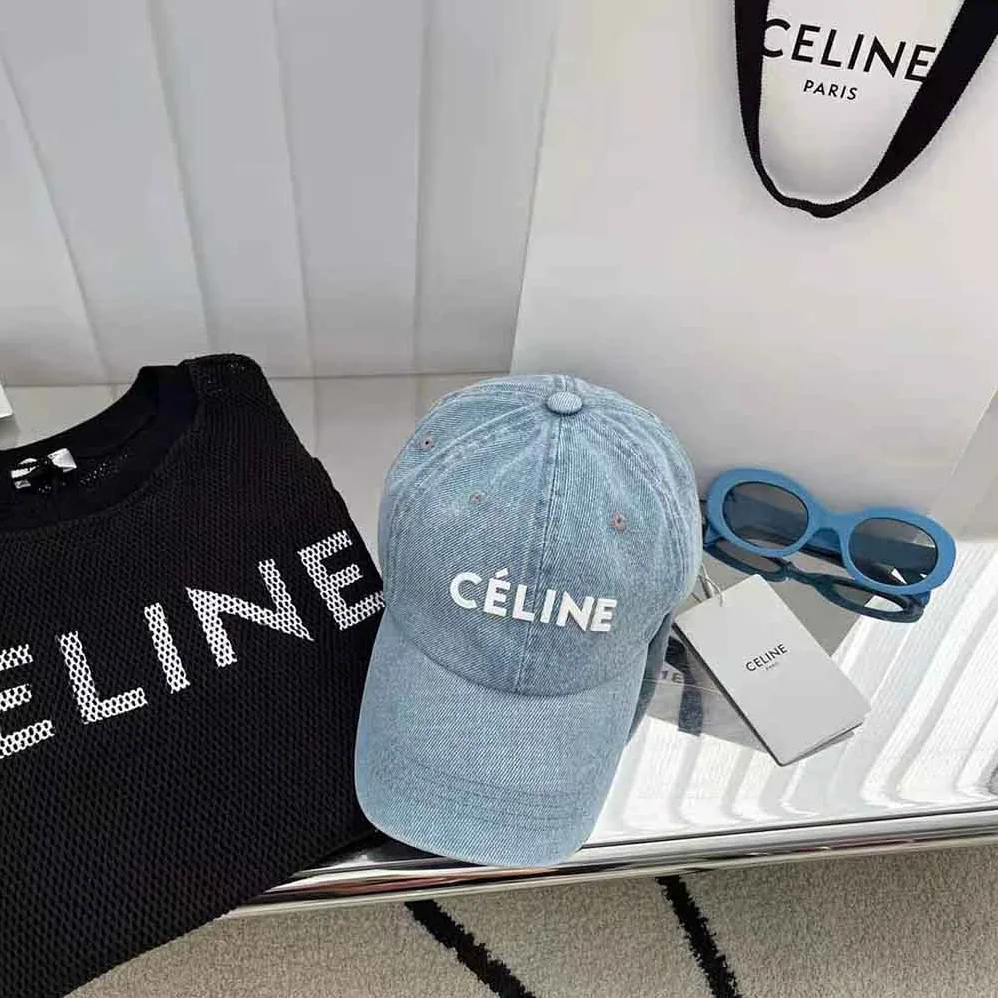 Celine Denim Baseball Cap for Women in Blue Celine Denim Baseball Cap for Women in Blue