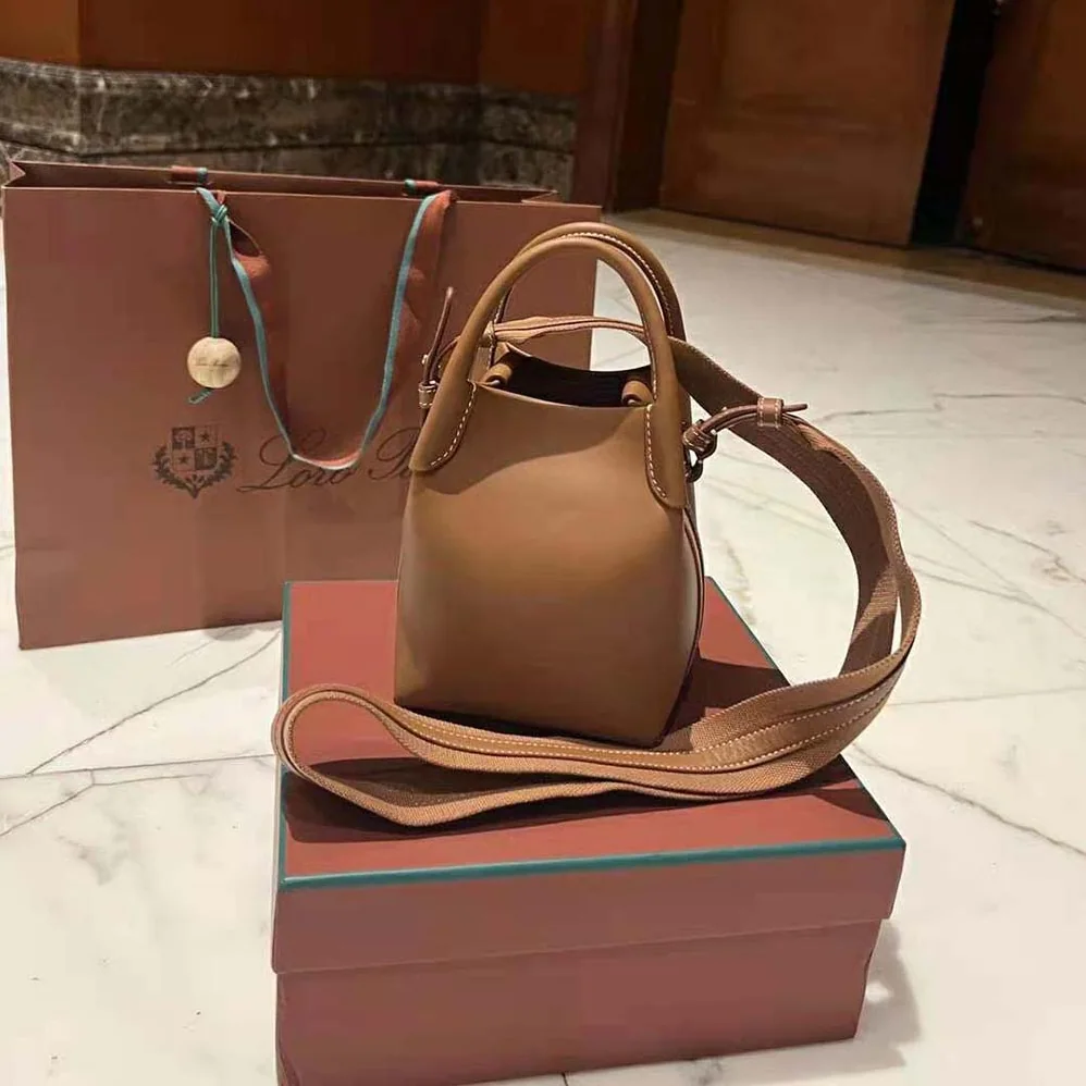 Loro Piana Micro Bale Bag in Calfskin Leather for Women in Brown Loro Piana Micro Bale Bag in Calfskin Leather for Women in Brown