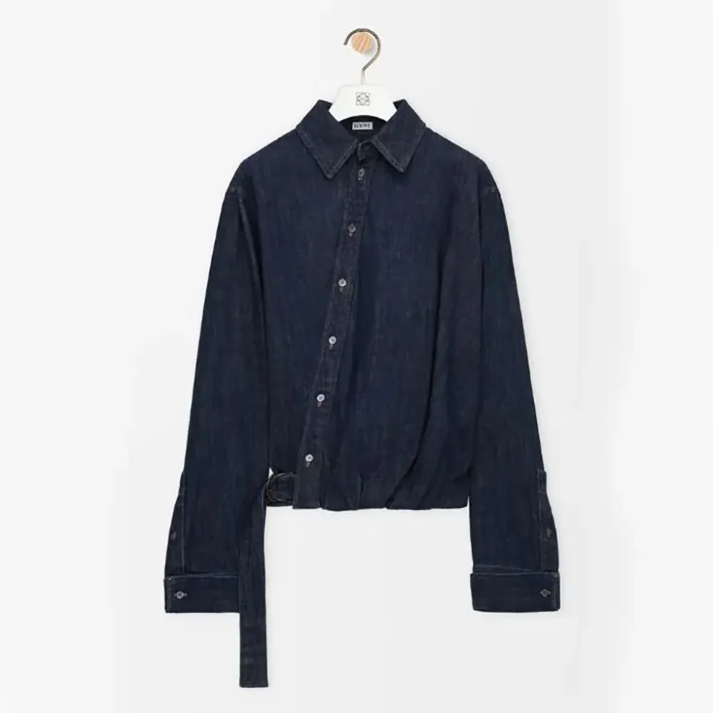 Loewe Draped Shirt in Denim-S359Y1DX19 for Women