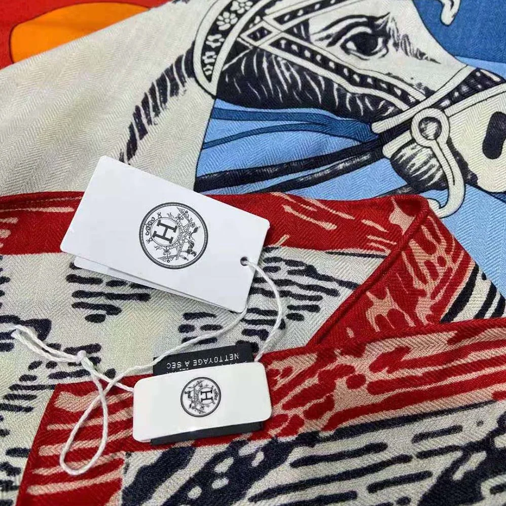 Hermes Cavalier En Formes Scarf 90 for Women in Blue