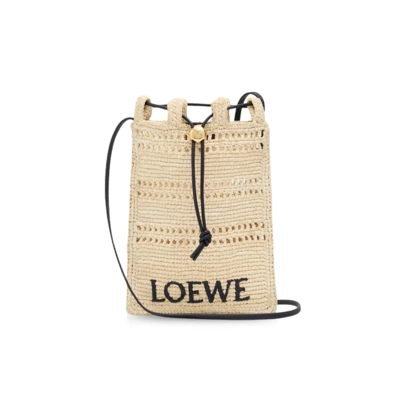 Loewe Drawstring Pocket In Raffia / C756PHPX04