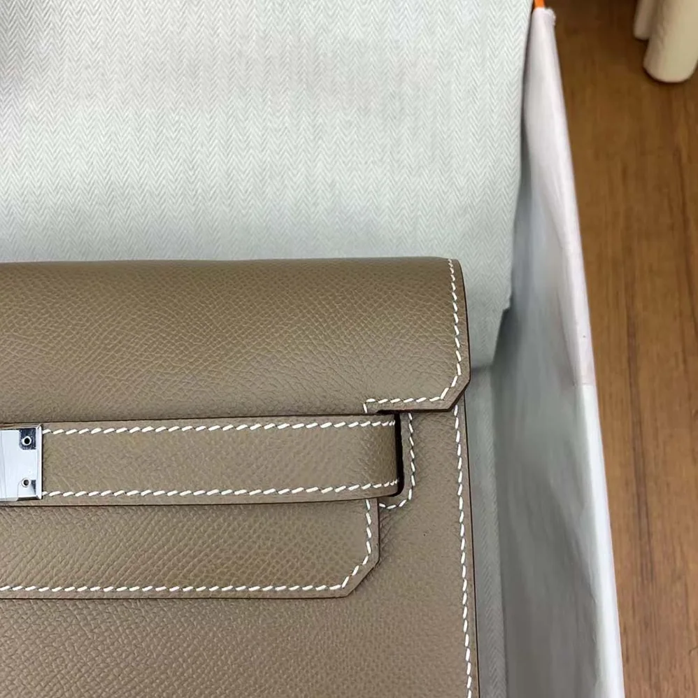 Hermes Kelly Depeches 25 Pouch for Men in Gray