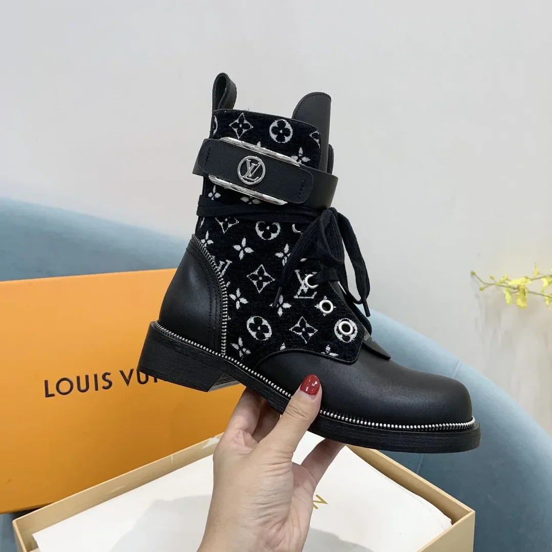 Louis Vuitton Metropolis Flat Ranger Boots Black Louis Vuitton Metropolis Flat Ranger Boots Black
