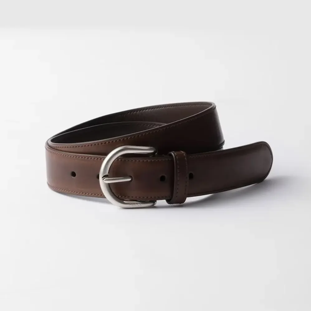 Prada Antiqued Leather Belt for Women