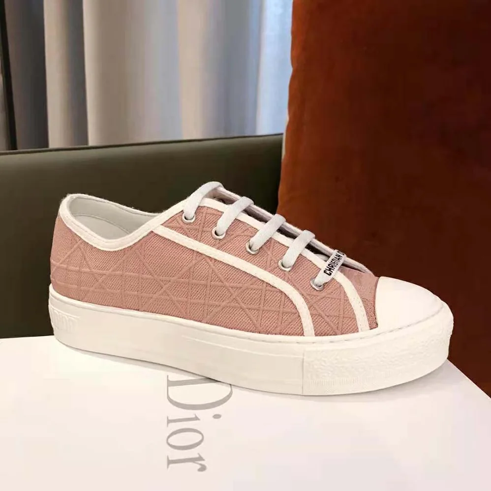Dior Walk n dior Sneaker Nude Denim with Cannage Embroidery for Women